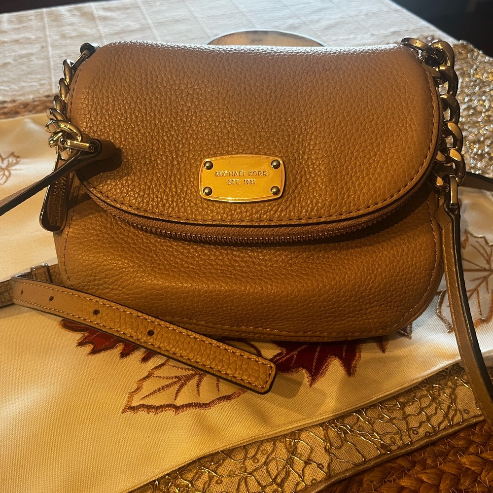 Michael Kors Brown Leather Crossbody Bag